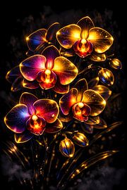 Goldene Orchideen im mystischen Glanz von ButterflyPix