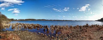 Panorama at the lake with reflection in the calm water by MPfoto71