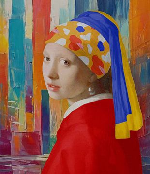Kleurrijke Twist - Een Parel van Vermeer van Gisela- Art for You