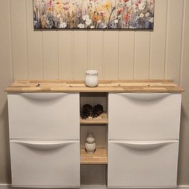 Klantfoto: Veldbloemen van Whale & Sons, op canvas