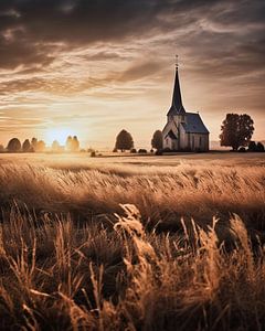 Kapelle im Sonnenuntergang