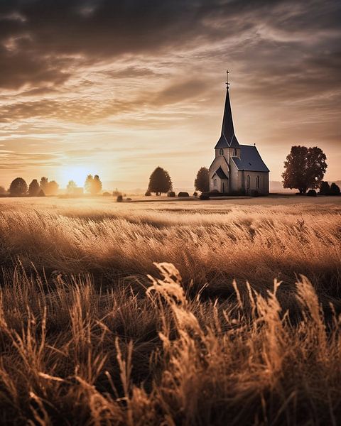 Chapel in the sunset by fernlichtsicht