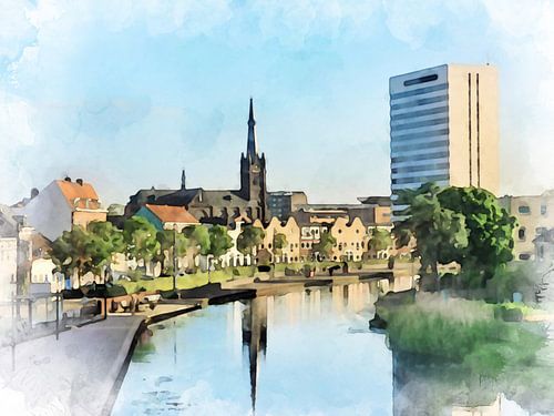 Lange haven in Schiedam.