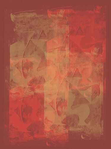 Modern abstract minimalistisch schilderij in warme kleuren