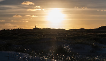 Coucher de soleil sur les dunes
