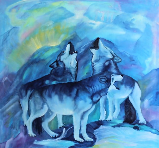 Blaue Wölfe von Veronika Metasch