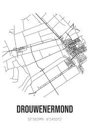 Drouwenermond (Drenthe) | Carte | Noir et blanc sur Affiches de lieux
