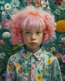 Buntes Kunstporträt von Carla Van Iersel