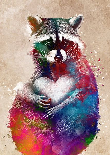 Raccoon heart by JBJart Justyna Jaszke