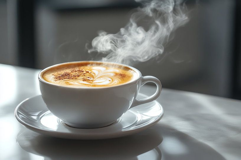 une tasse de café chaud ou de cappuccino par Egon Zitter