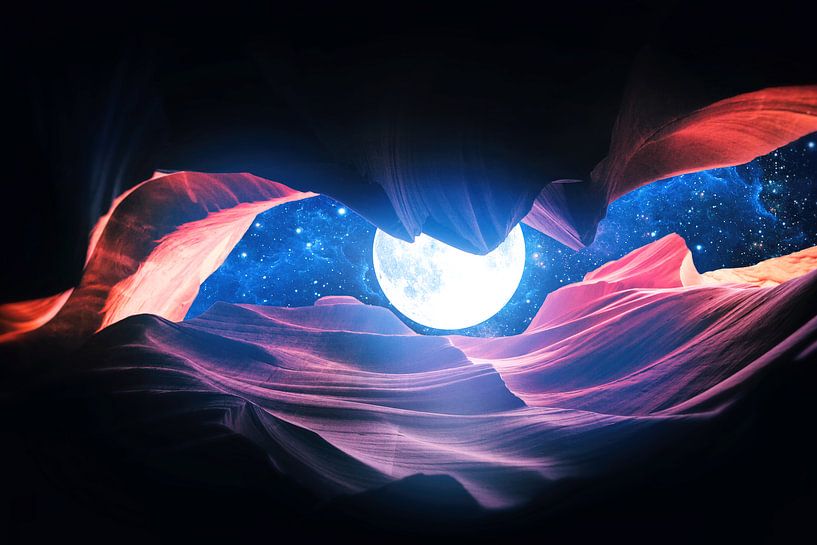 Grand Canyon avec espace et collage de pleine lune I - v2 par ArtDesignWorks