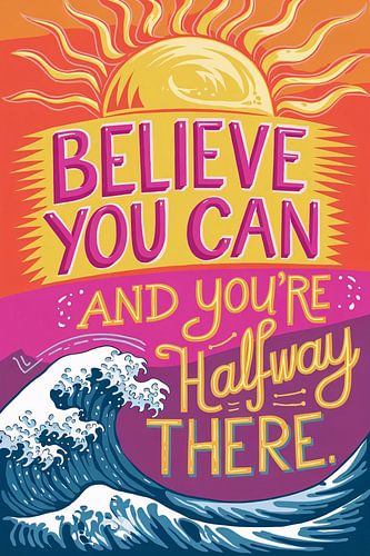 Inspirerende kleurrijke motivatieposter