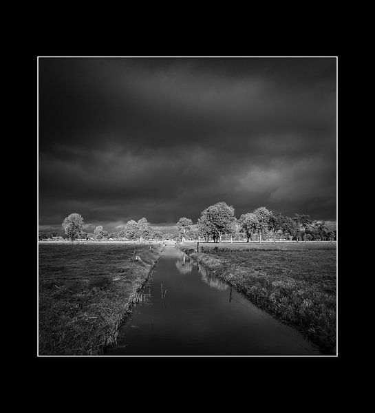 landschap zwart-wit van Bertrik Hakvoort