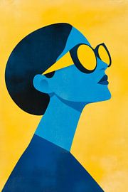 Blauw lichtspel - Stijlvol zicht Zonzicht - Elegantie van Poster Art Shop