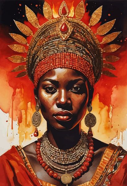 Abstrat Painting of African Woman by MIROKKU