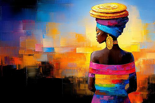 Kleurrijk portret van Afrikaanse vrouw