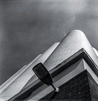 Analogue industrial photograph of Meelsilo's photographed in black and white.