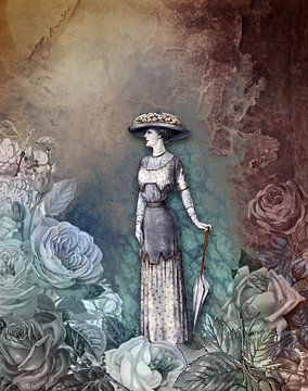 VINTAGE LADY INTO MAGICAL ROSES FIELD-1 sur Pia Schneider