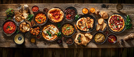 Un festin italien varié sur bois sur Poster Art Shop