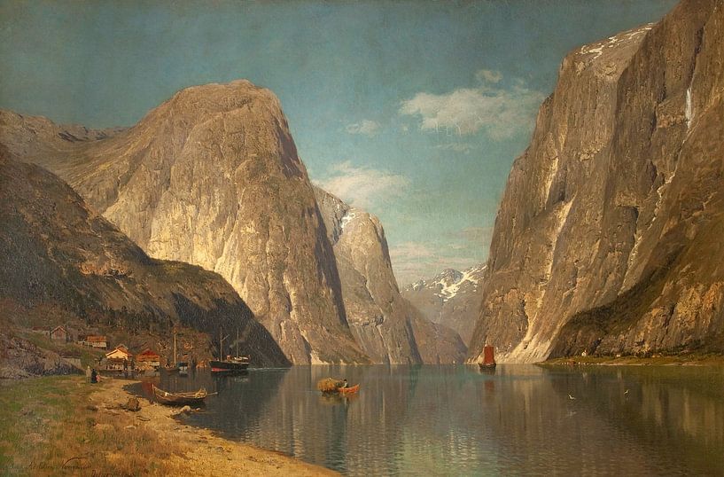 Adelsteen Normann~Up The Sogne Fjord, Near Gudangen, 1876 van finemasterpiece