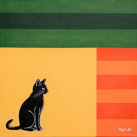 Schwarze Katze in der Ecke