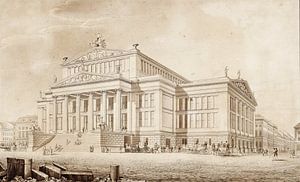 Karl Friedrich Schinkel, Berlin. Schauspielhaus auf dem Gendarmenmarkt. Perspektive - 1819