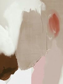 Abstract design in earth tones with a warm red accent by Japandi Art Studio