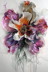 Blume digitale Kunst mit weißen grauen Hintergrund
