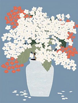 Stille Eleganz | Modernes Blumendesign von Abstraktes Gemälde