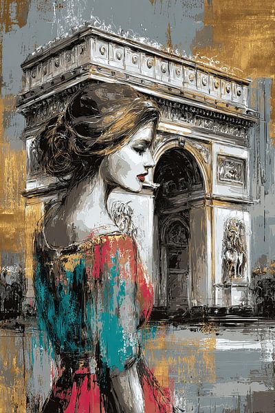 Parisian Elegance van Abstract Schilderij