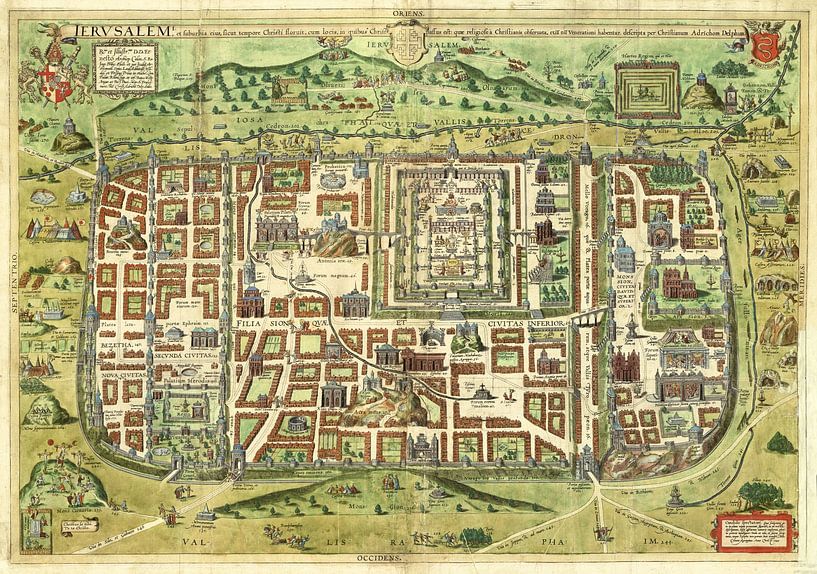 Map of Jerusalem, Christiaan van Adrichem by Masterful Masters