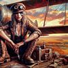 Pilote sexy steampunk sur Silvio Schoisswohl