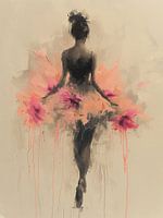 Colourful ballerina, modern and abstract