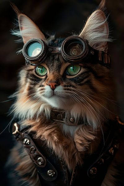 Steampunk-kattengadget van Poster Art Shop
