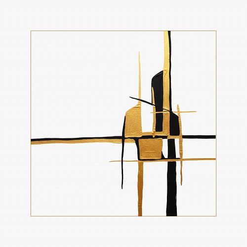 Moderne Abstraktion: Art Deco-Stil in Weiß, Schwarz und Gold