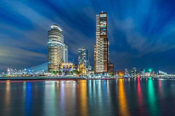 Manhattan on the River Meuse. Kop van Zuid at night. by Marco Faasse