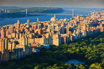 Central Park en de Hudson rivier  in New York City