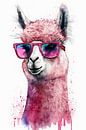 Stylish Alpaca with Pink Sunglasses by Felix Brönnimann thumbnail