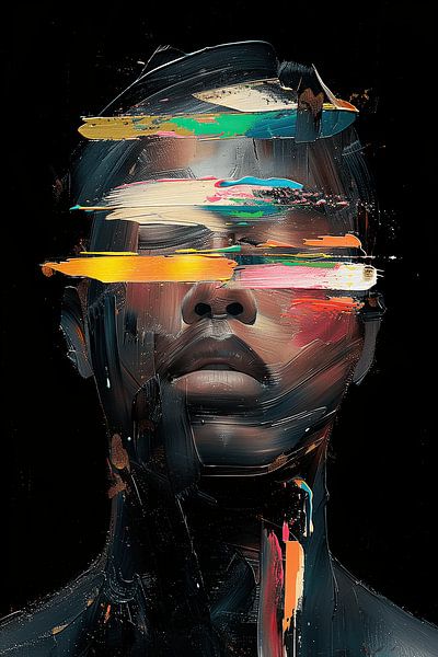 Colourful Strokes: Abstract Portrait by Steinfox Art