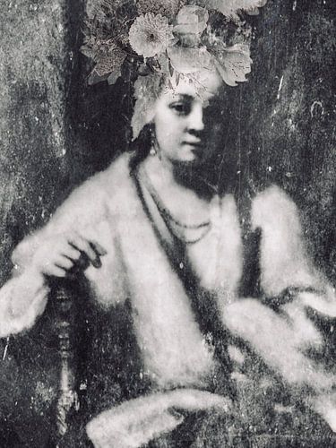 Old versus New | An image of a young woman with flowers in her hair