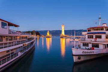 Haven van Lindau aan het Bodenmeer van Werner Dieterich