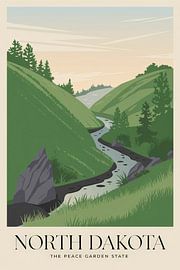 North Dakota von Poster Art Shop