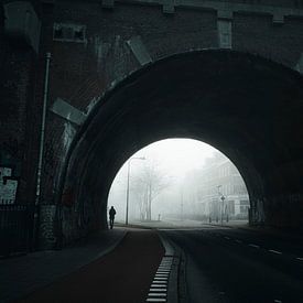 Misty morning city entrance van Robert Broeke