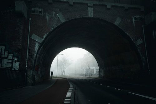Misty morning city entrance van Robert Broeke