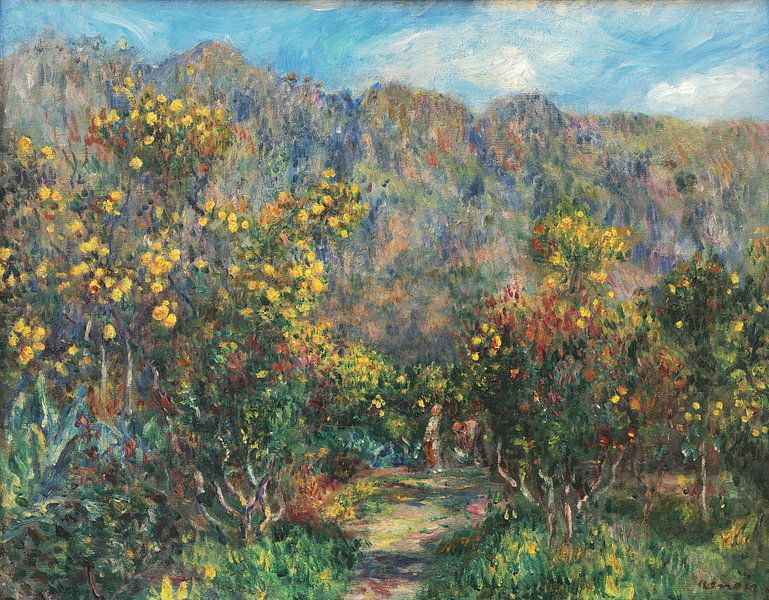 Landschaft mit Mimosas, Pierre-Auguste Renoir von Meesterlijcke Meesters