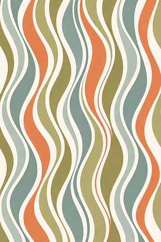 Retro Golfpatroon in Groen en Terracotta