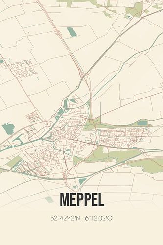 Alte Landkarte von Meppel (Drenthe)