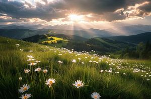 Lebendige Alpenlandschaft im Sommer