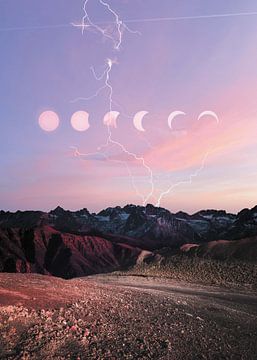 Pink Moons | Moon collection Poster Wall van Design by Anouk