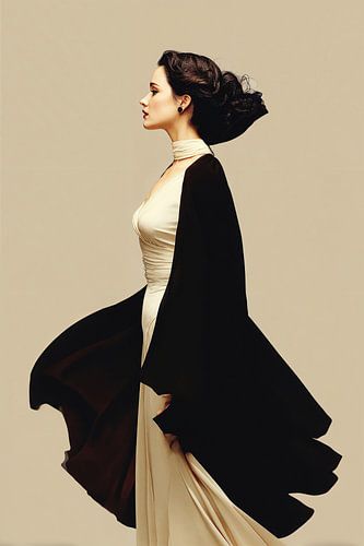 Zeitloses Porträt in Schwarz und Creme Nr. 2